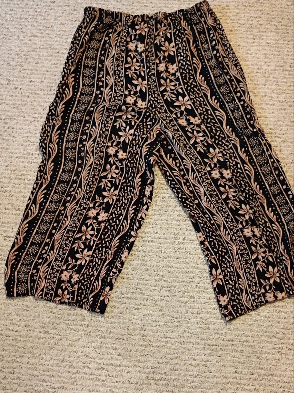 Kids Floral Stripe Black and Pink Patterned Bottoms